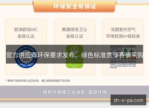 官方供应商环保要求发布，绿色标准贯穿赛事采购